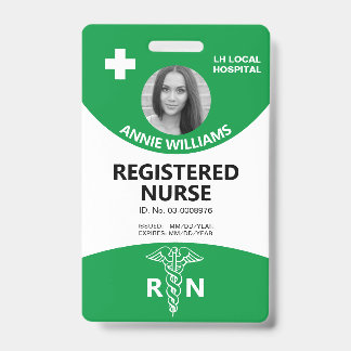Badge Infirmière diplômée caducée et logo vert photo d'i