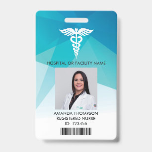 Badge Infirmière diplômée d'état photo d'identité géomét
