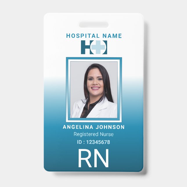 Badge Infirmière diplômée ID Identification Nom Photo (Avant)