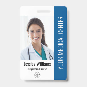 Badge Infirmière diplômée IDE matricule bleu