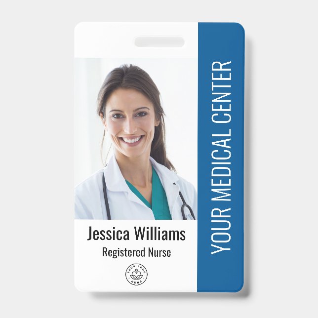 Badge Infirmière diplômée IDE matricule bleu (Avant)