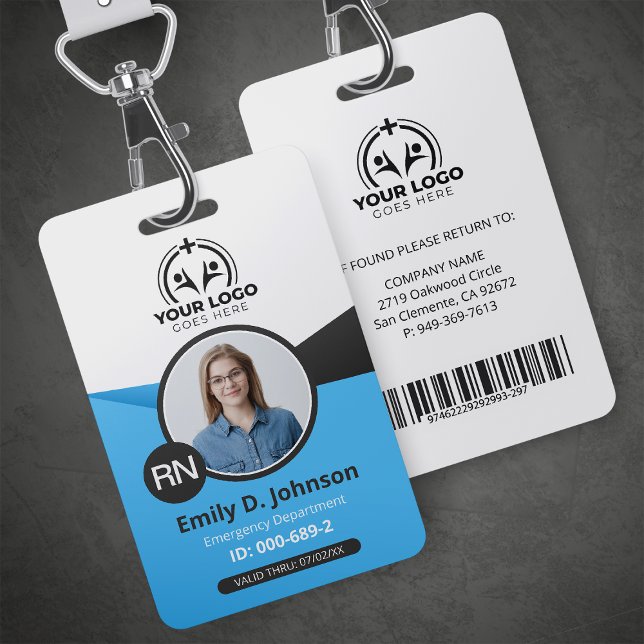 Badge Infirmière diplômée IDE Photo & Code-barres Médica (Créateur téléchargé)
