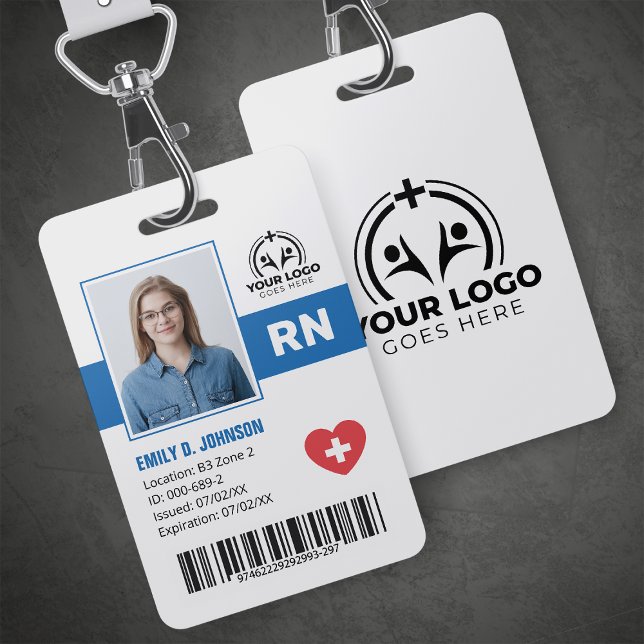 Badge Infirmière diplômée professionnelle ID & code-barr (Créateur téléchargé)