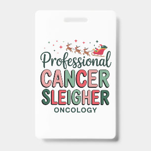 Badge Infirmière en oncologie Noël Cancer Chimiothérapie