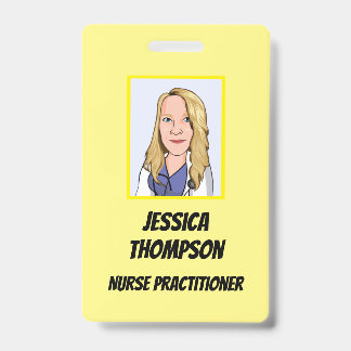 Badge Infirmière en télémédecine praticien Jaune