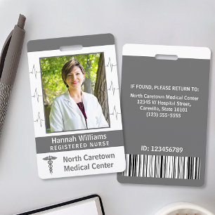 Badge Infirmière Hôpital Personnalisé Employé Photo Logo