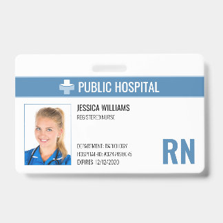 Badge Infirmière inscrite à l'hôpital RN Numéro d'employ