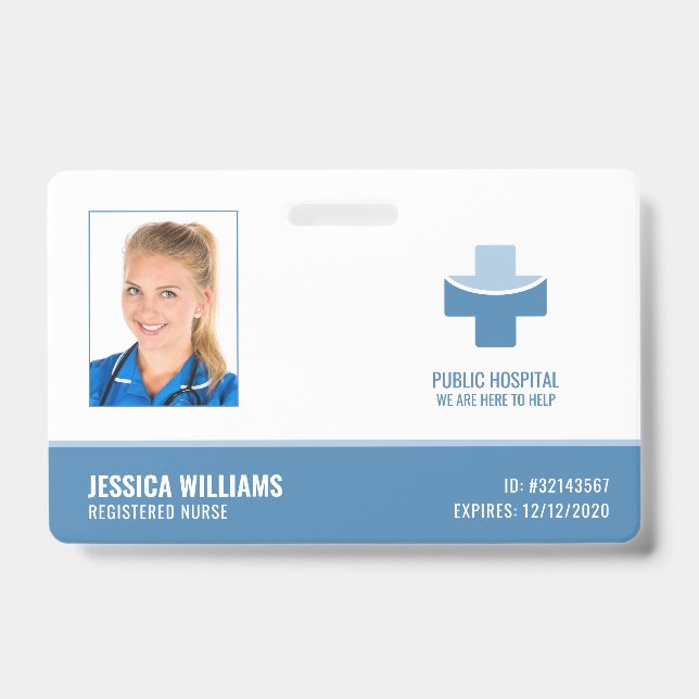 Badge Infirmière inscrite Élégante N° d'identification d (Face)