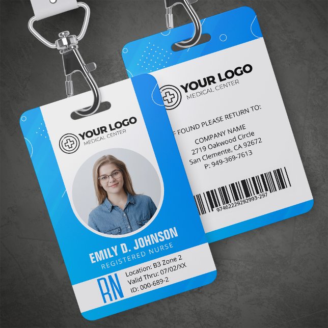 Badge Infirmière inscrite personnalisée Photo RN (Créateur téléchargé)