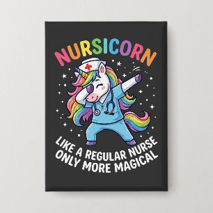 Badge Infirmière Licorne Énergie Lumineuse et Magique