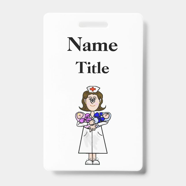 Badge Infirmière Maternité Avec Bébés Insigne Customisez (Avant)