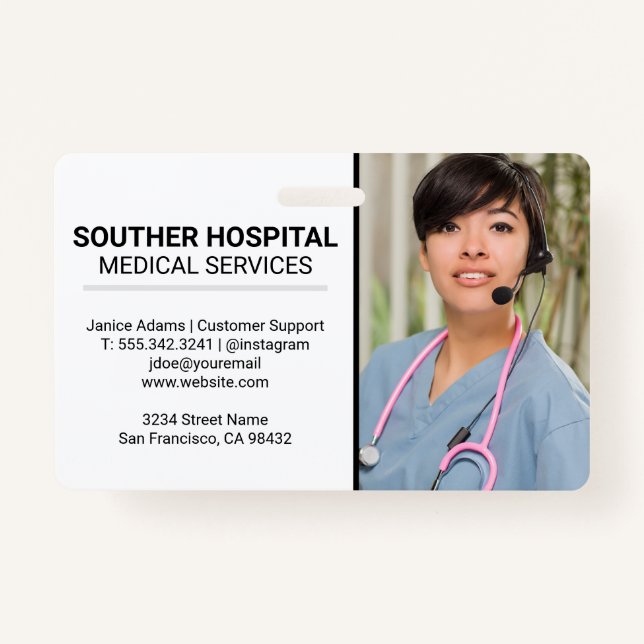 Badge Infirmière Médicale | Service client (Devant)