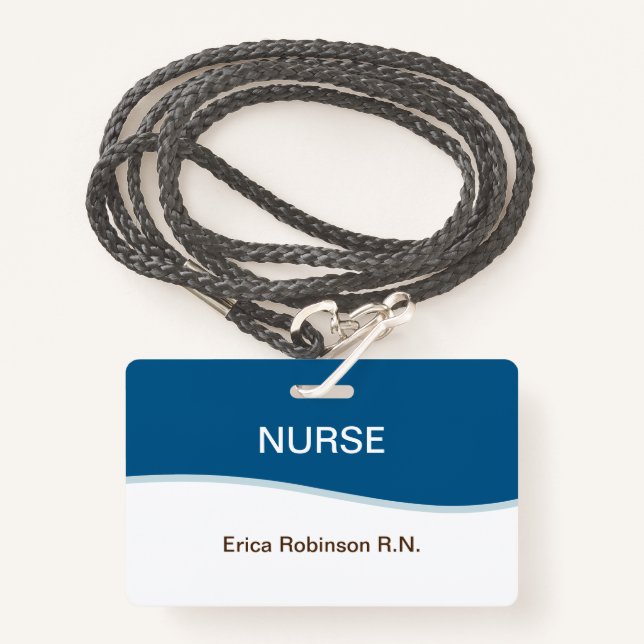 Badge Infirmière Médicale simple Infirmière Infirmière i (Devant avec lanière)
