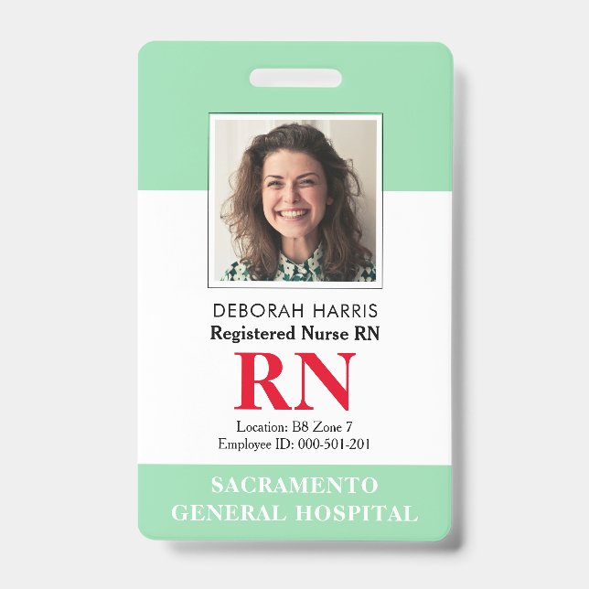 Badge Infirmière moderne RN (Avant)