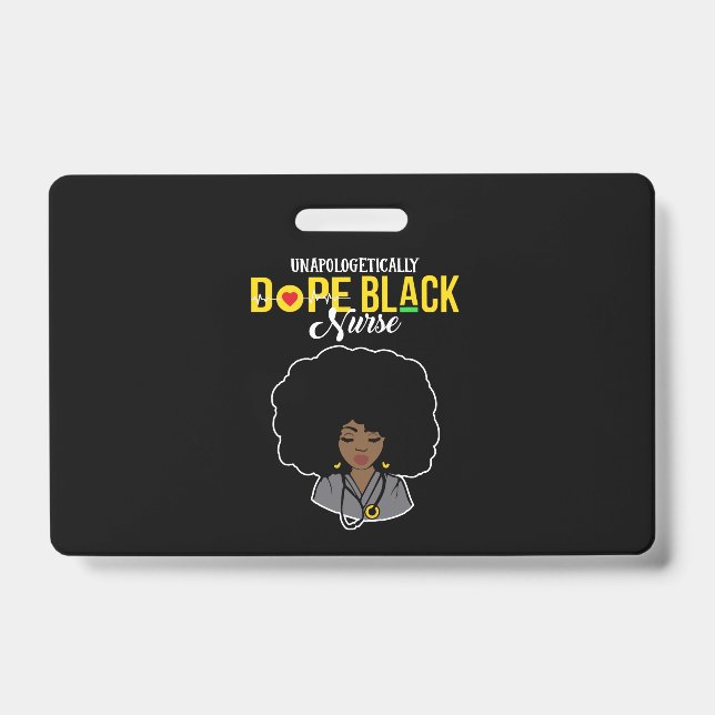 Badge Infirmière noire sans excuses et géniale (Avant)
