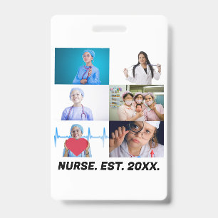 Badge Infirmière personnalisée EST 20XX 6 collage de pho