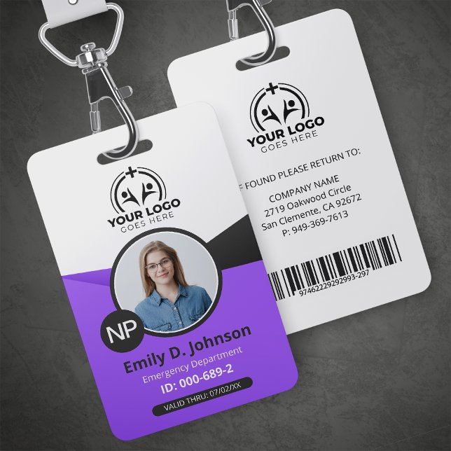 Badge Infirmière praticienne IP Photo et code-barres méd (Créateur téléchargé)