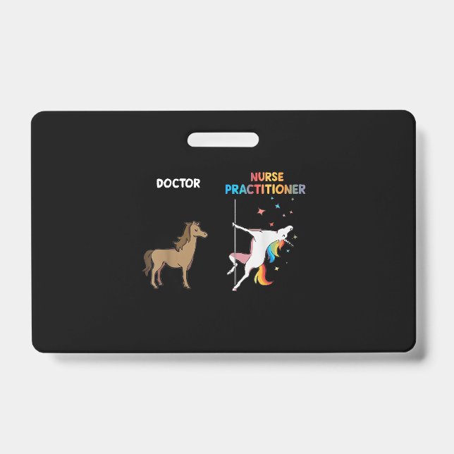 Badge Infirmière praticienne licorne danse poteau (Avant)