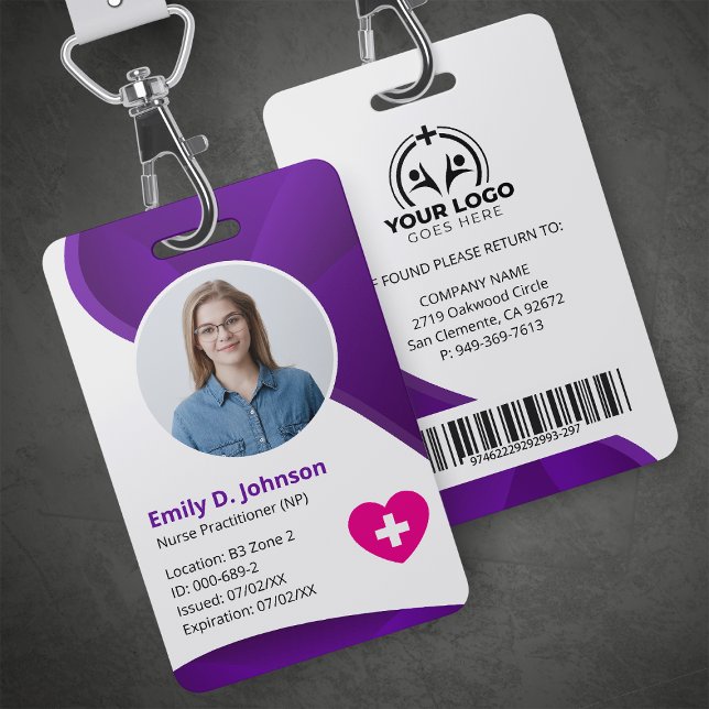 Badge Infirmière praticienne moderne pourpre NP (Créateur téléchargé)