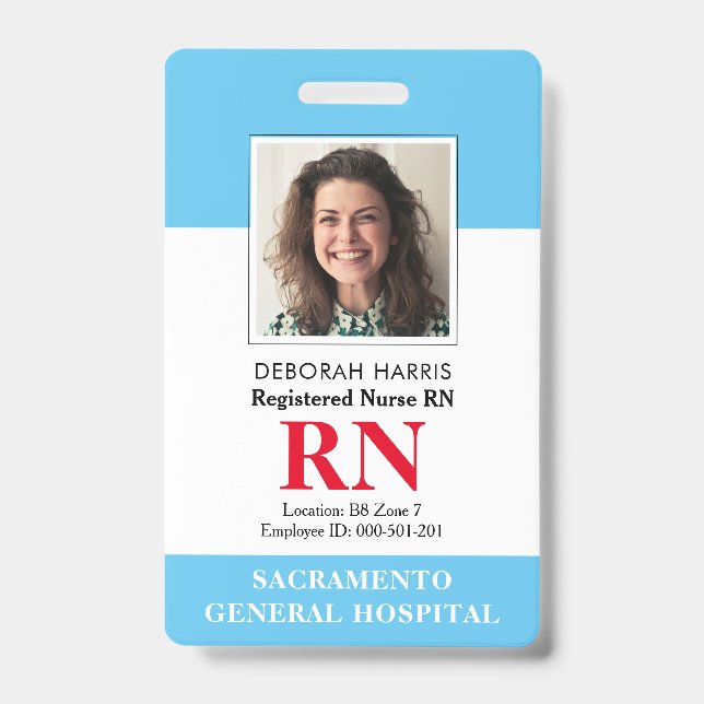 Badge Infirmière RN moderne (Avant)