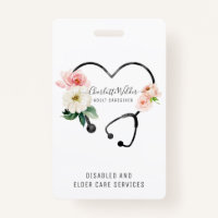 Infirmière soignante Stethoscope floral