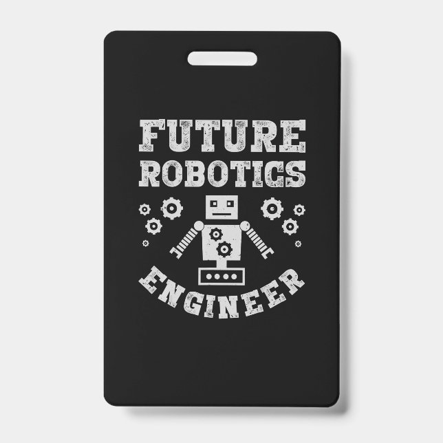 Badge Ingénieur en robotique futur drôle ingénierie robo (Avant)