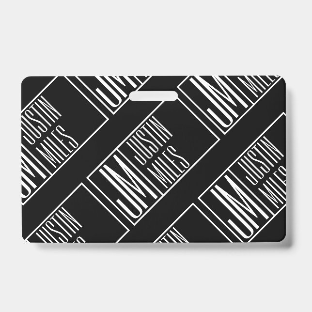 Badge Initiales modernes avec motif de monogramme de nom (Avant)