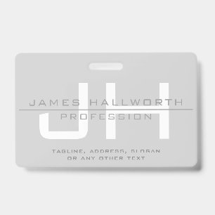 Badge Initiales monogrammes modernes (ou autre texte) Gr