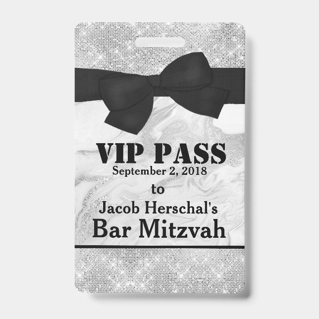 Badge Insigne argenté et de marbre de partie de VIP (Face)