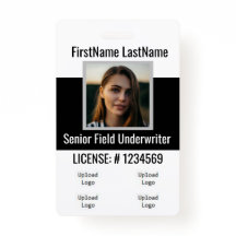 Insigne avant et arrière de l'agent d'assurance