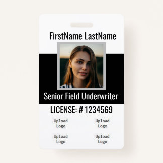 Badge Insigne avant et arrière de l'agent d'assurance