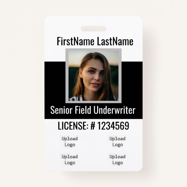 Badge Insigne avant et arrière de l'agent d'assurance (Devant)