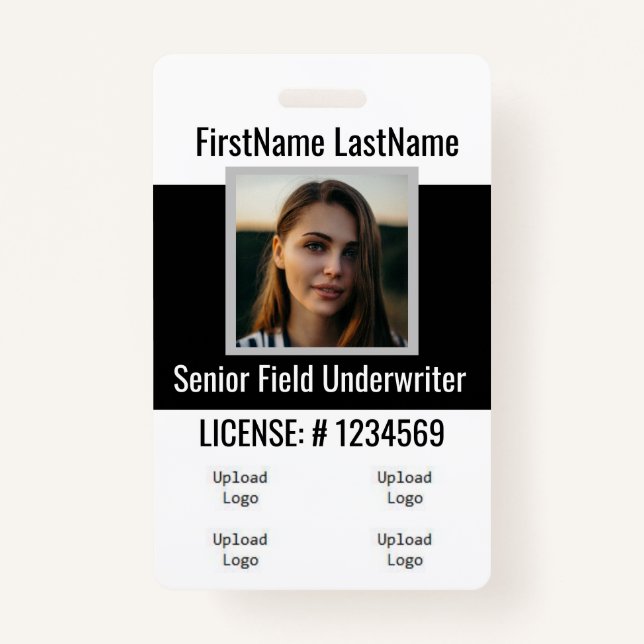 Badge Insigne avant et arrière de l'agent d'assurance (Devant)