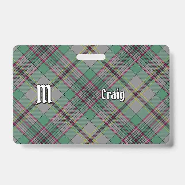 Badge Insigne Clan Craig Tartan (Face)