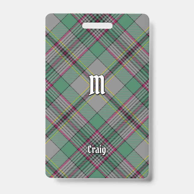 Badge Insigne Clan Craig Tartan (Avant)