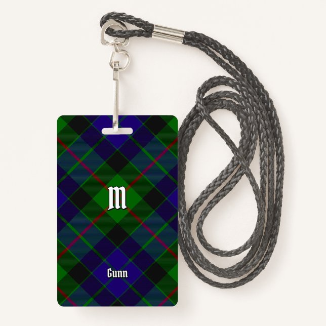 Badge Insigne Clan Gunn Tartan (Devant avec lanière)