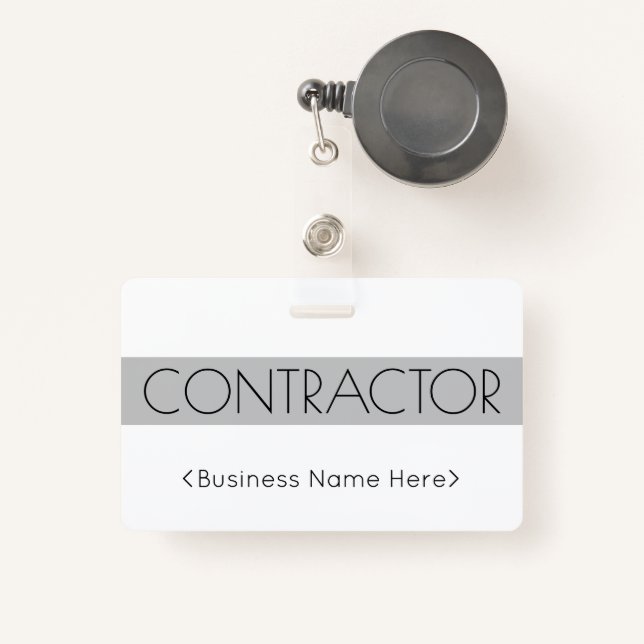 Badge Insigne "CONTRACTOR" branché (Front with Retractable)