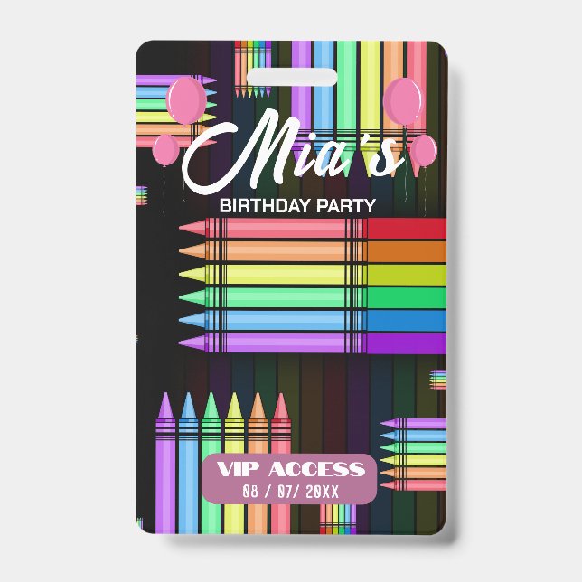 Badge Insigne d'accès VIP pour la fête d'anniversaire (Avant)