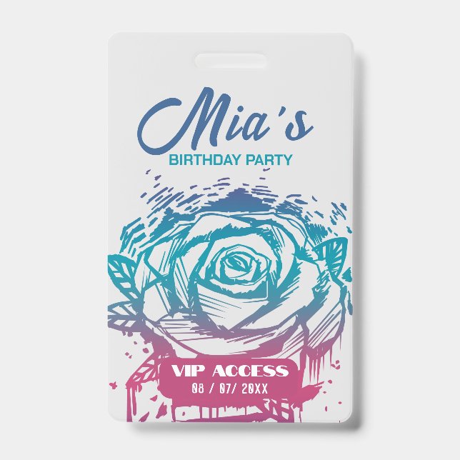 Badge Insigne d'accès VIP pour la fête d'anniversaire (Avant)