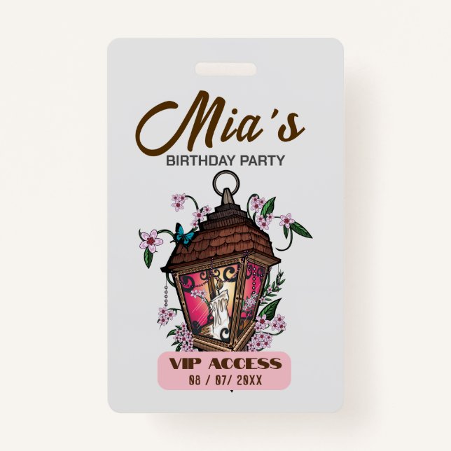 Badge Insigne d'accès VIP pour la fête d'anniversaire (Devant)