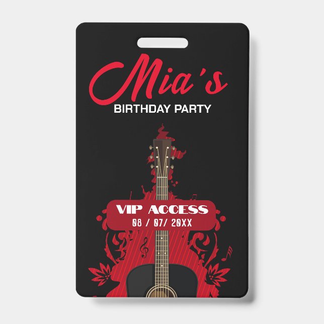 Badge Insigne d'accès VIP pour la fête d'anniversaire (Front)