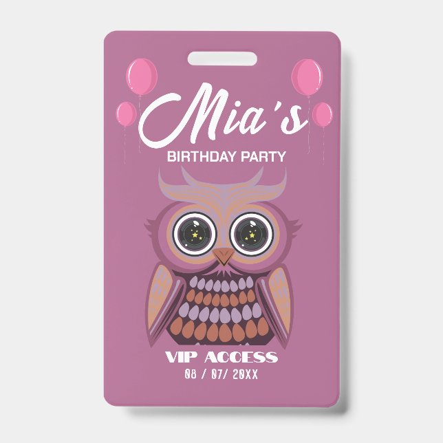 Badge Insigne d'accès VIP pour la fête d'anniversaire (Avant)