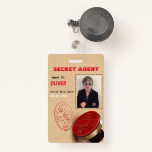 Badge Insigne d'agent secret de partie d'espion