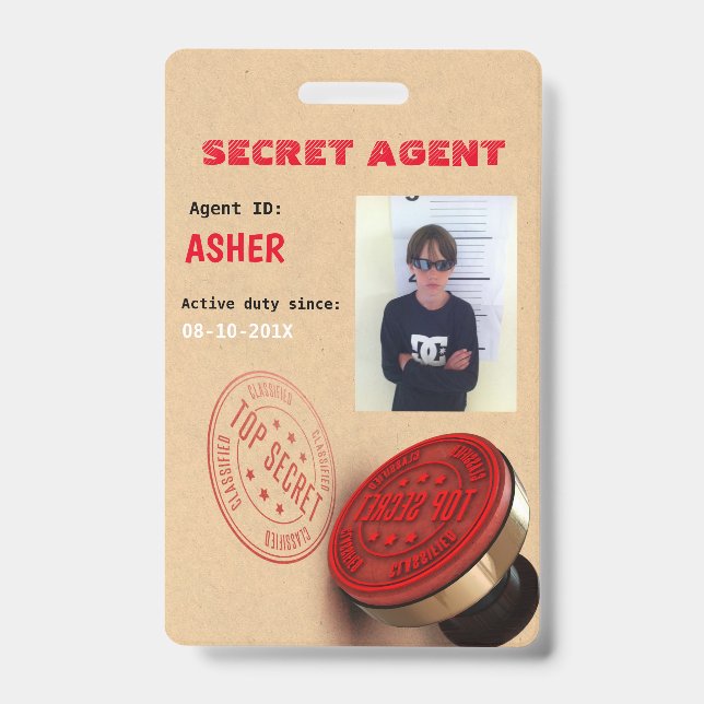 Badge Insigne d'agent secret de partie d'espion (Avant)