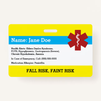 Badge Insigne d'alerte Médicale