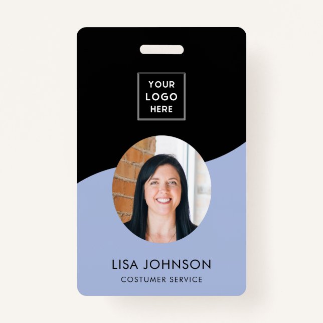 Badge Insigne de code QR minimal du personnel noir moder (Devant)