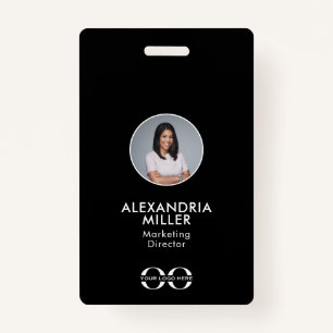 Badge Insigne de code QR minimaliste de l'employé de l'e