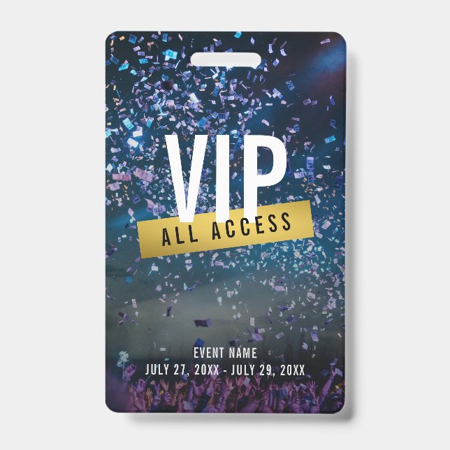 Badge Insigne de concert personnalisé VIP Gold All Acces (Avant)