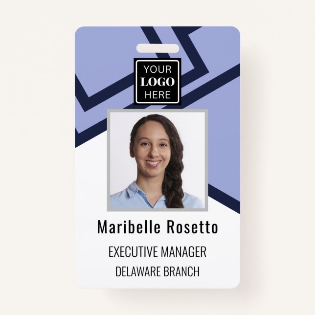 Badge Insigne de l'employé moderne bleu foncé (Devant)