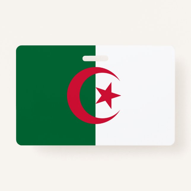 Badge Insigne de nom avec drapeau d'Algérie (Devant)